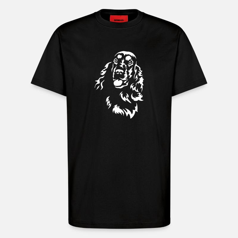 Cocker Spaniel Head « Black Edition » - T-shirt bio décontracté fabriqué en UE - SOLID BLACK
