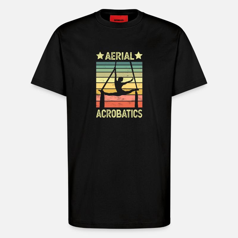 Luftakrobatik Vertikaltuch - T-Shirt - made by SPREAD - SOLID BLACK