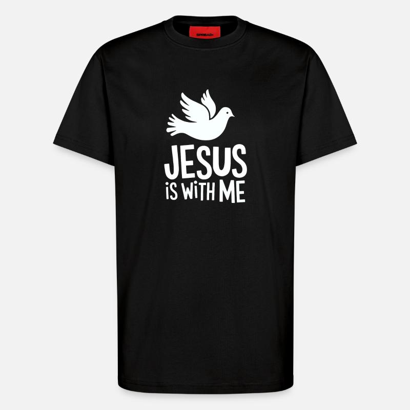 Jesus is with me - T-Shirt - made by SPREAD - SOLID BLACK