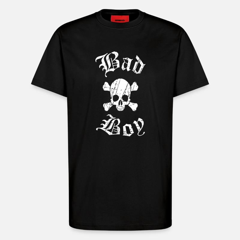 Conception de tatouage de crâne - T-shirt bio décontracté fabriqué en UE - SOLID BLACK