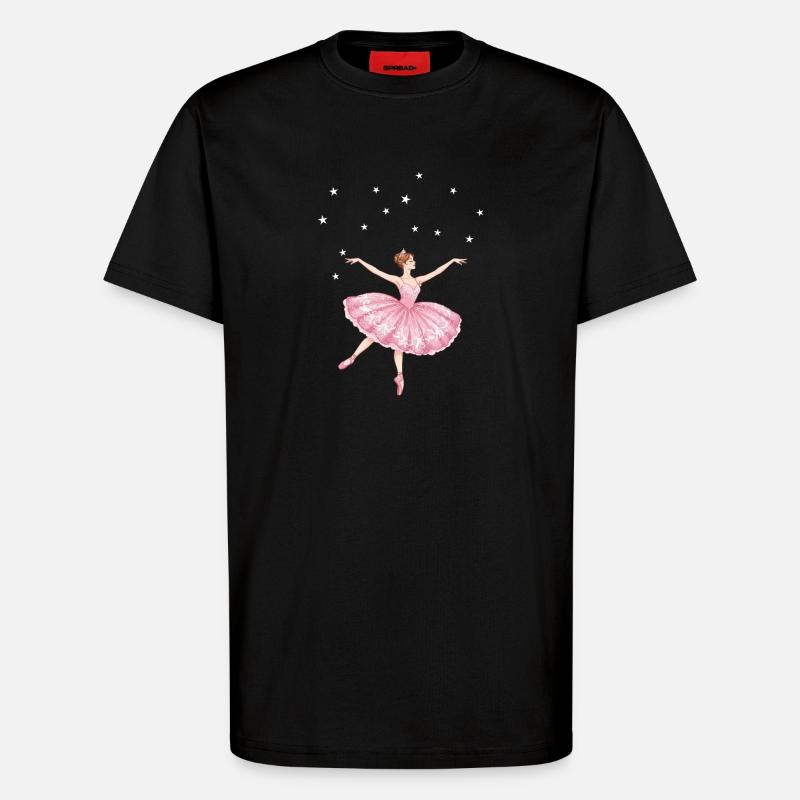 Ballet de la danse de princesse - T-shirt bio décontracté fabriqué en UE - SOLID BLACK