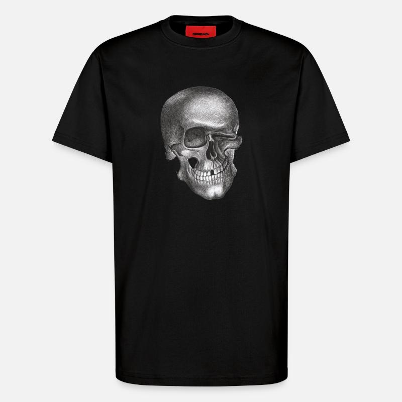 Zwinkernder Schädel - Totenkopf - T-Shirt - made by SPREAD - SOLID BLACK