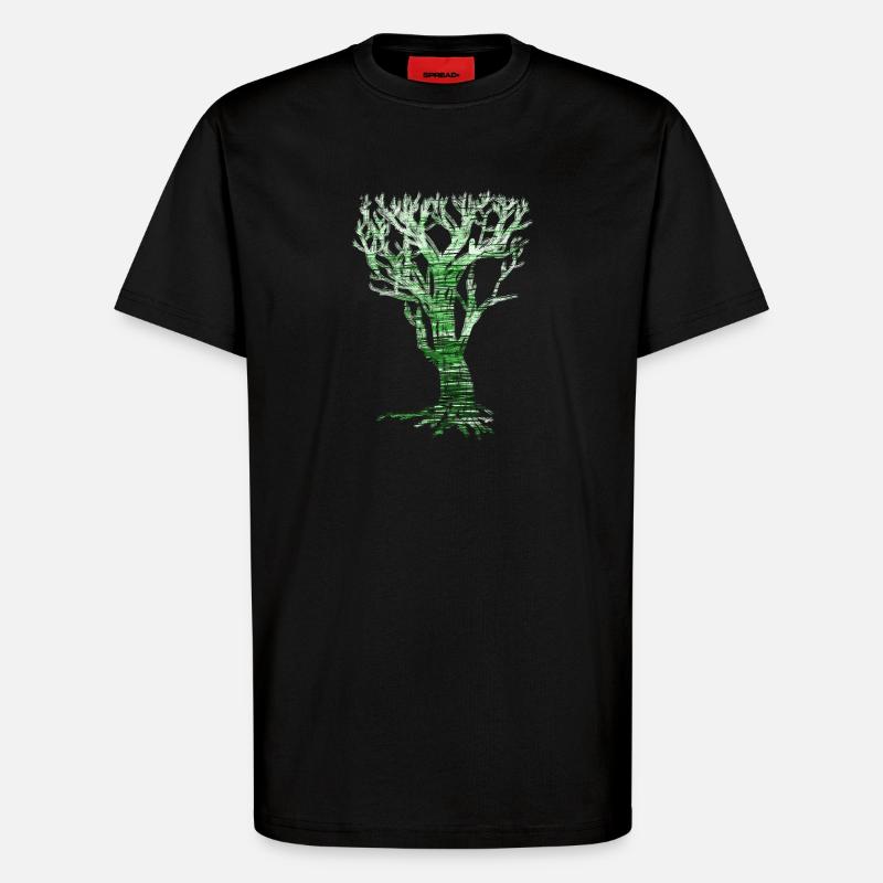 World Tree Nature Graphiques - T-shirt bio décontracté fabriqué en UE - SOLID BLACK
