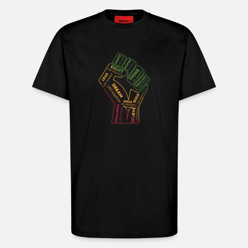 Wortfaust: Kraft der Gedanken - T-Shirt - made by SPREAD - SOLID BLACK