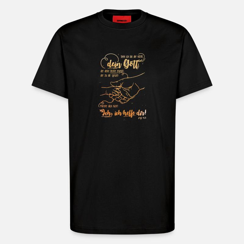 Jesaja Bibelvers Ich helfe dir - T-Shirt - made by SPREAD - SOLID BLACK