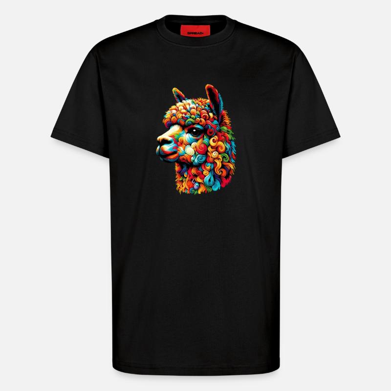 Alpaca - T-Shirt - made by SPREAD - SOLID BLACK