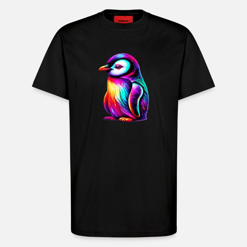 Penguin - T-Shirt - made by SPREAD - SOLID BLACK