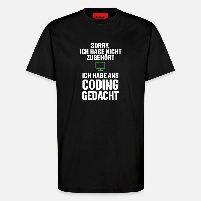 Désolé, j’ai pensé à coder - T-shirt bio décontracté fabriqué en UE - SOLID BLACK