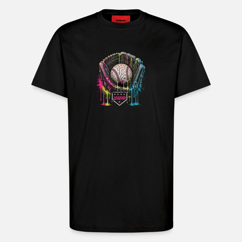 Baseball Handschuh Legend Bunt Grafik - T-Shirt - made by SPREAD - SOLID BLACK