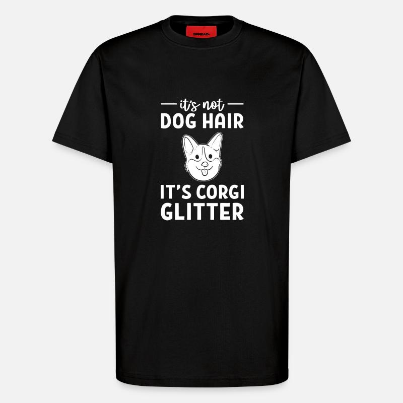 Corgi - T-Shirt - made by SPREAD - SOLID BLACK