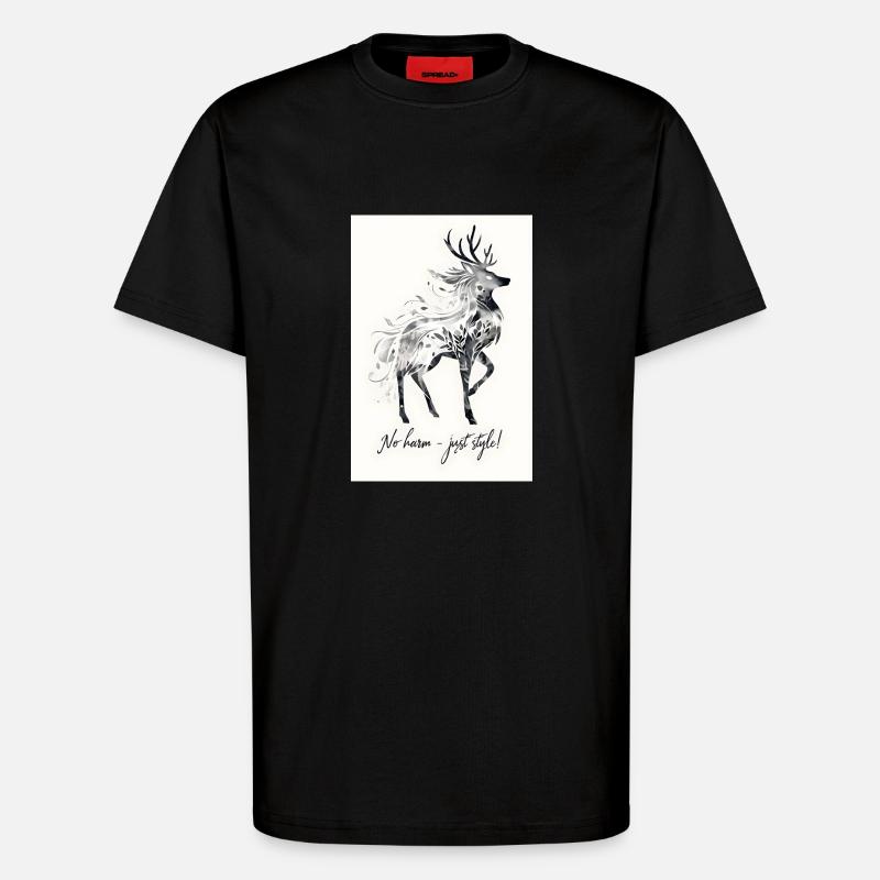 Hirsch Tier Spruch Geschenk - T-Shirt - made by SPREAD - SOLID BLACK
