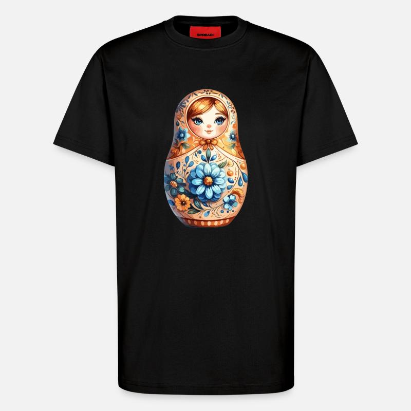 Matrjoschka edel Geschenk - T-Shirt - made by SPREAD - SOLID BLACK