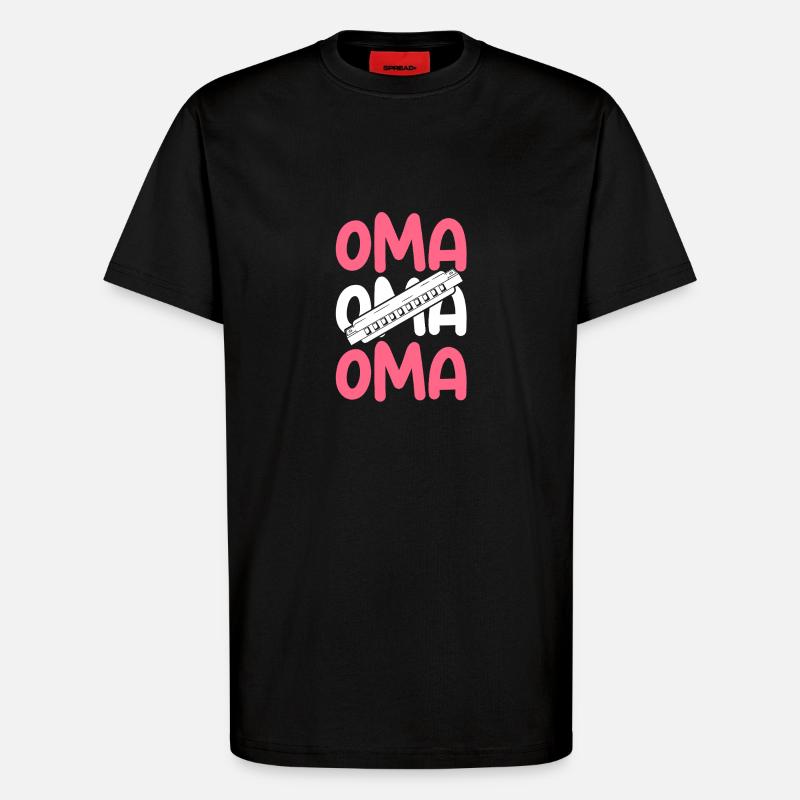 Harmonica Granny Harmonica - T-Shirt - made by SPREAD - SOLID BLACK