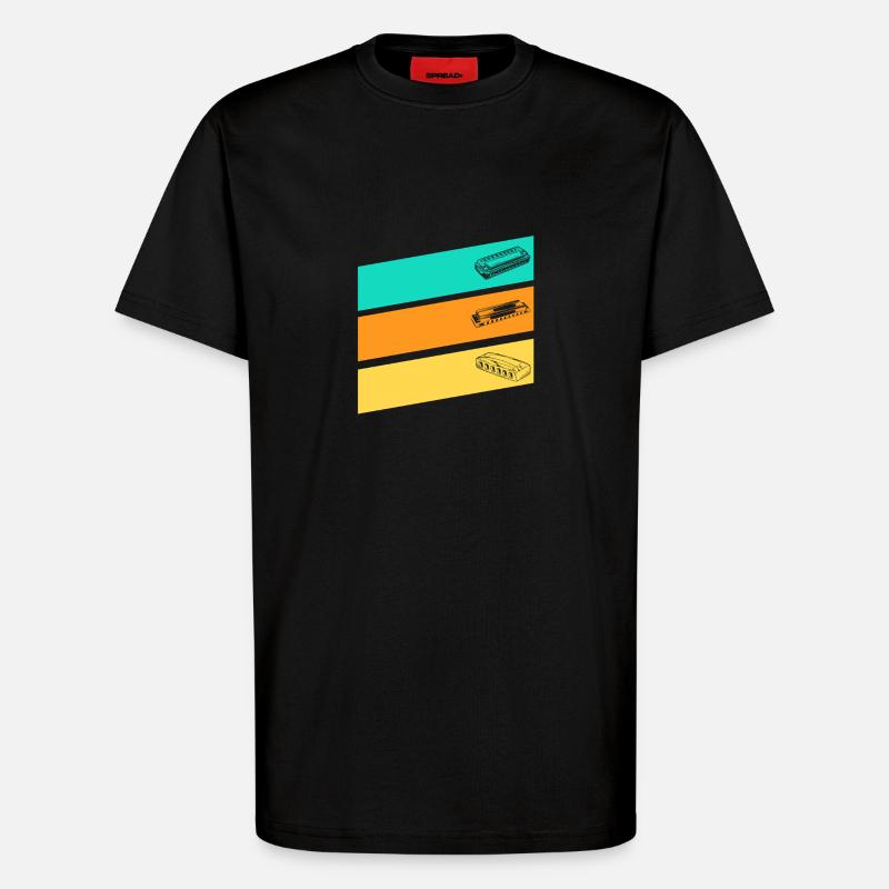 Harmonica Harmonica - T-Shirt - made by SPREAD - SOLID BLACK