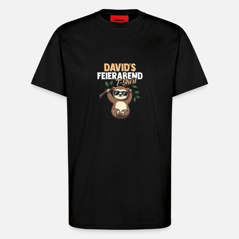 Faultier David - T-Shirt - made by SPREAD - SOLID BLACK