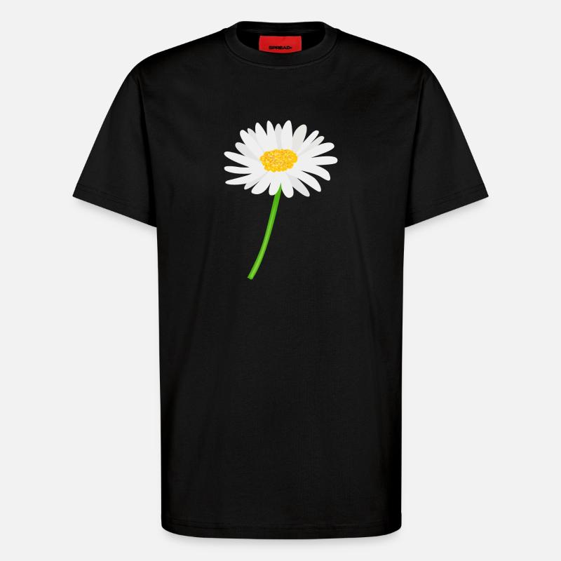 Blume Gänseblümchen mit Stiel - T-Shirt - made by SPREAD - SOLID BLACK
