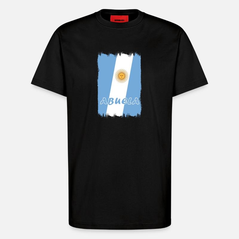 Argentinien Großmutter Design - T-Shirt - made by SPREAD - SOLID BLACK