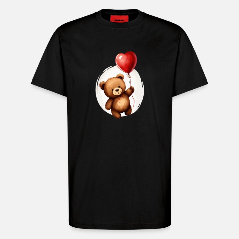 Bär mit Ballon - T-Shirt - made by SPREAD - SOLID BLACK