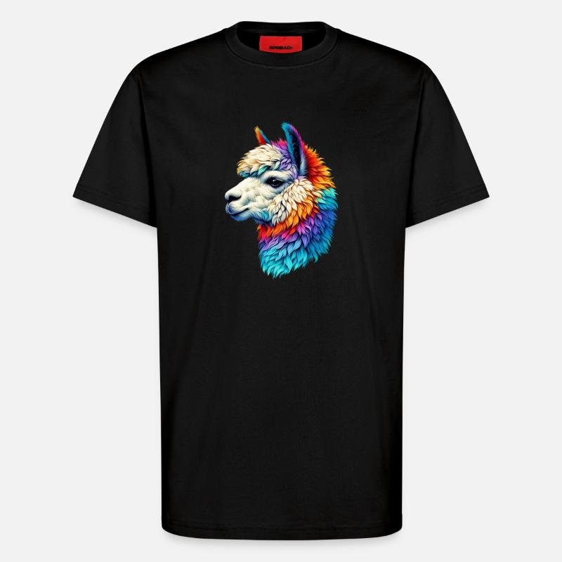 Alpaca - T-Shirt - made by SPREAD - SOLID BLACK
