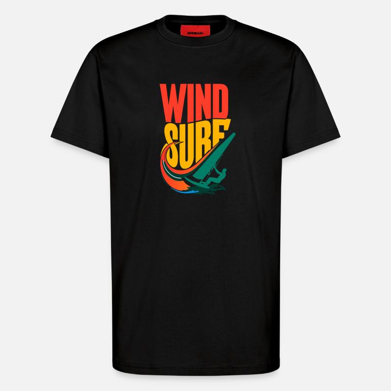 Lebendiges Pop-Art-Windsurf-Design - T-Shirt - made by SPREAD - SOLID BLACK