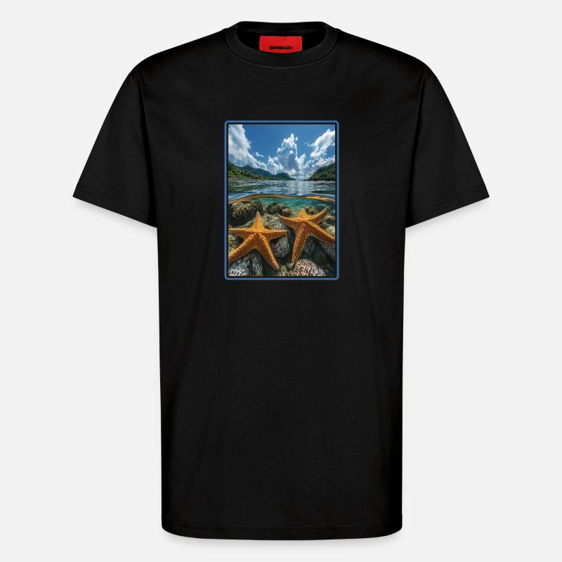 Seesterne Seestern - T-Shirt - made by SPREAD - SOLID BLACK