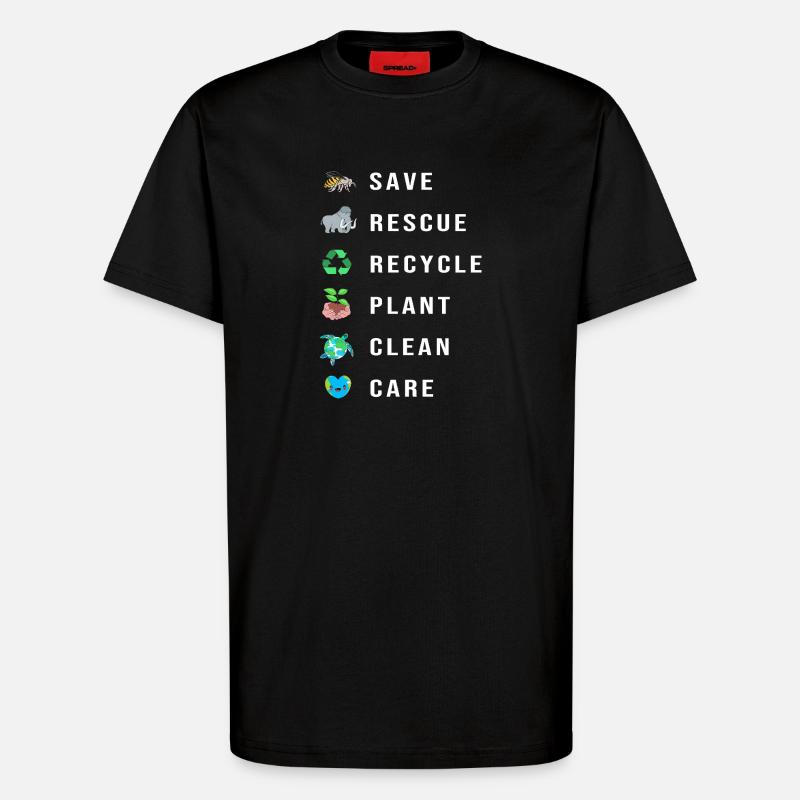 Climate change Environment Environmental protection - T-Shirt - made by SPREAD - SOLID BLACK