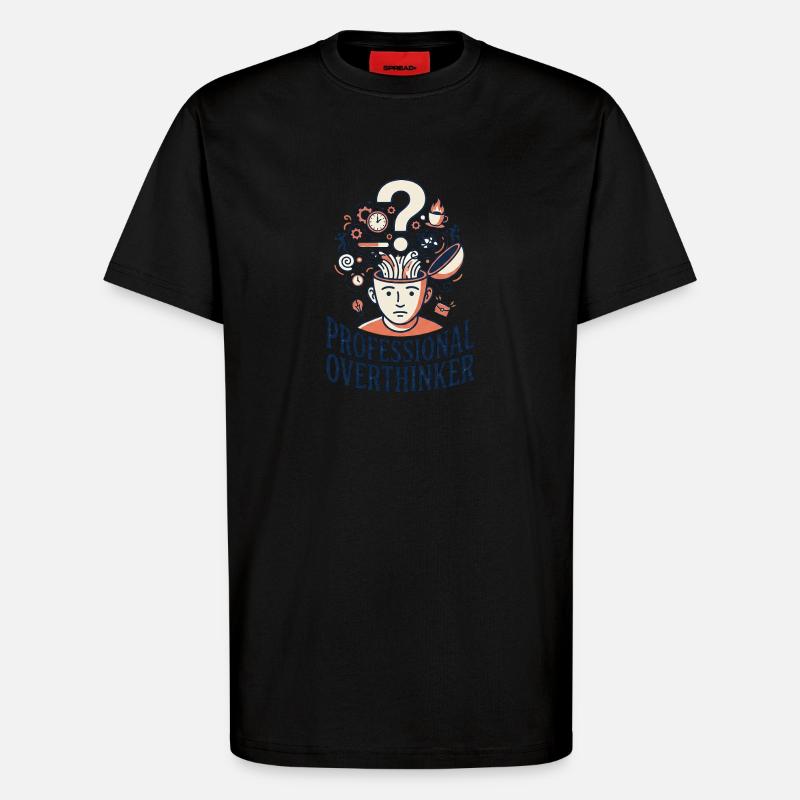 Professional Overthinker - T-Shirt - made by SPREAD - SOLID BLACK