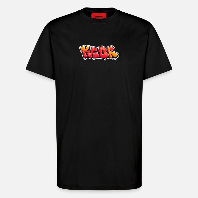 Conception de graffiti Burst KCBR - T-shirt bio décontracté fabriqué en UE - SOLID BLACK