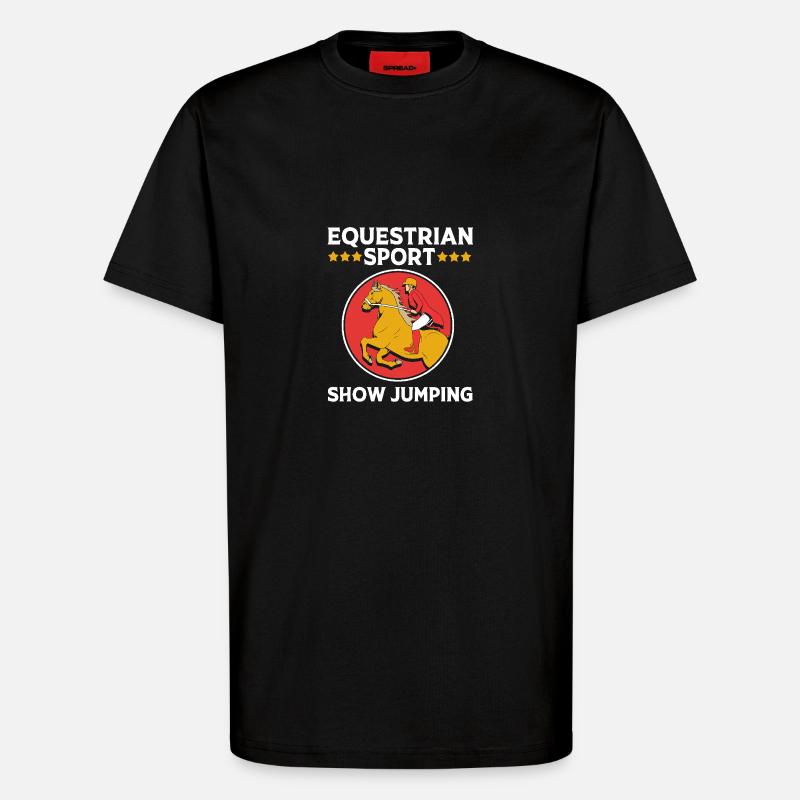 Saut d’obstacles Saut d’obstacles - T-shirt bio décontracté fabriqué en UE - SOLID BLACK