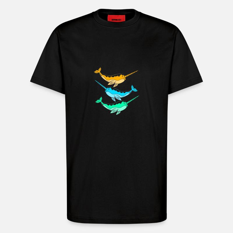Narwal - T-Shirt - made by SPREAD - SOLID BLACK