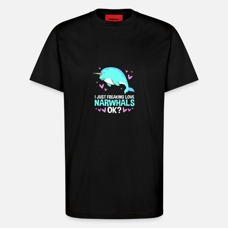 Narwal - T-Shirt - made by SPREAD - SOLID BLACK