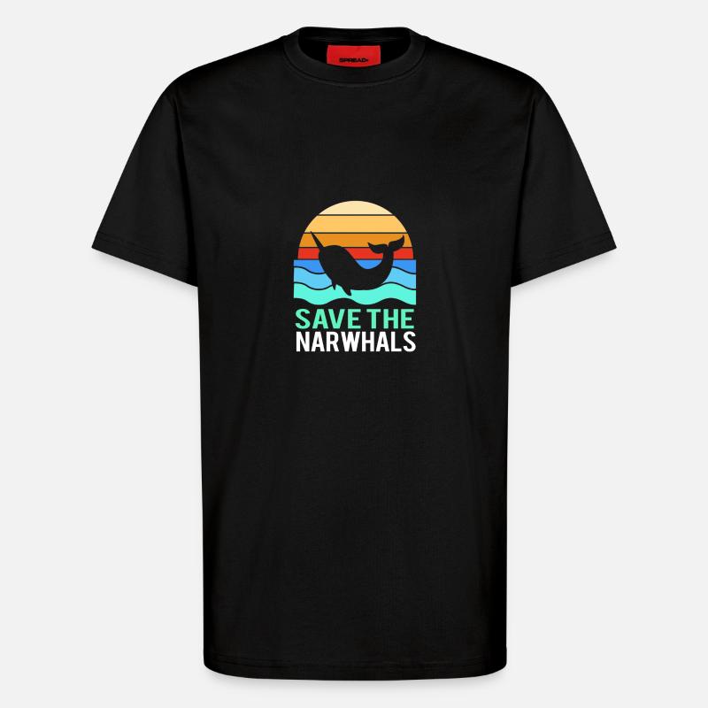 Narwal - T-Shirt - made by SPREAD - SOLID BLACK