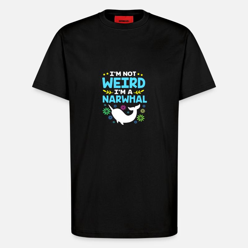 Narwal - T-Shirt - made by SPREAD - SOLID BLACK