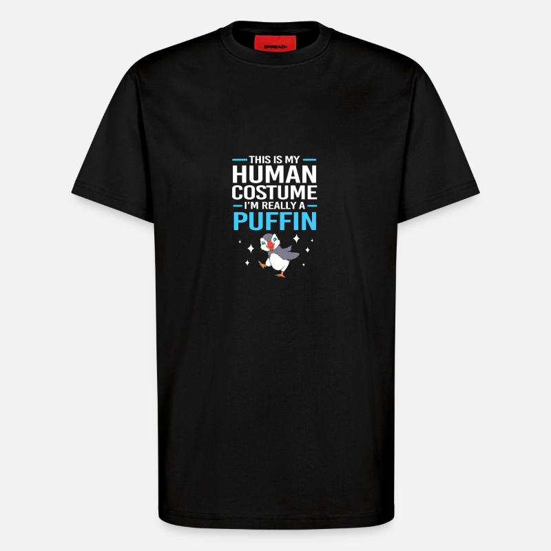 Macareux Papageientaucher - T-shirt bio décontracté fabriqué en UE - SOLID BLACK
