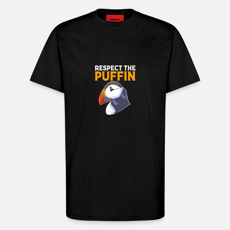 Macareux Papageientaucher - T-shirt bio décontracté fabriqué en UE - SOLID BLACK