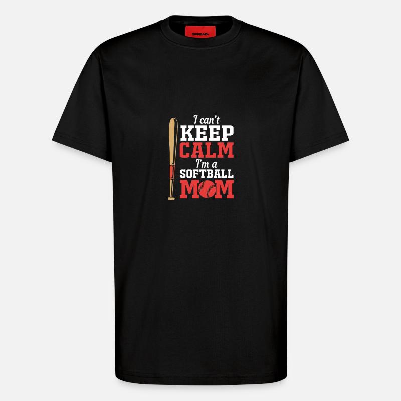 Softball Mutter Softball Mama - T-Shirt - made by SPREAD - SOLID BLACK