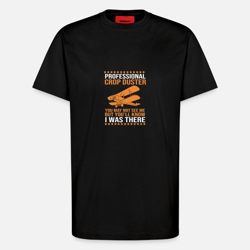 Crop Duster Flugzeug Pilot - T-Shirt - made by SPREAD - SOLID BLACK