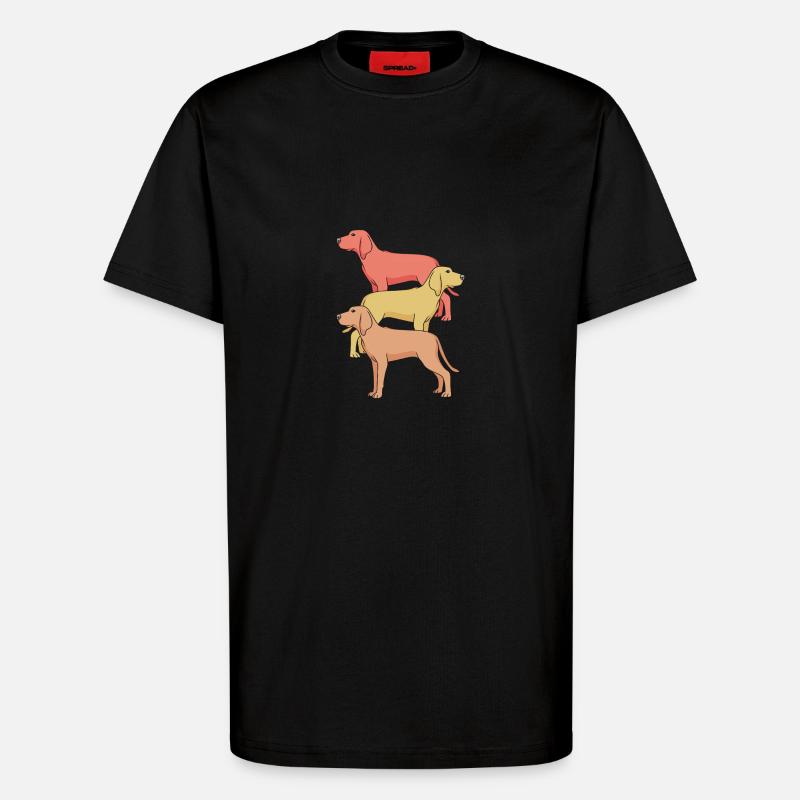 Redbone Coonhound - T-shirt bio décontracté fabriqué en UE - SOLID BLACK
