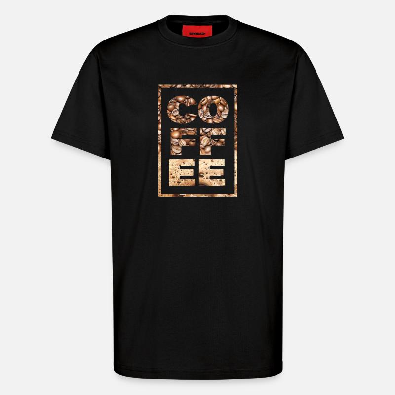 Kaffee Spruch Kaffeetrinker Kaffeebohnen Koffein - T-Shirt - made by SPREAD - SOLID BLACK