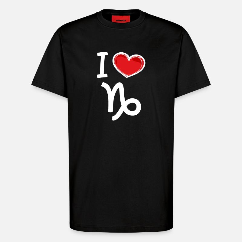 Horoskop Gezeiten Steinbock Herz Statement - T-Shirt - made by SPREAD - SOLID BLACK