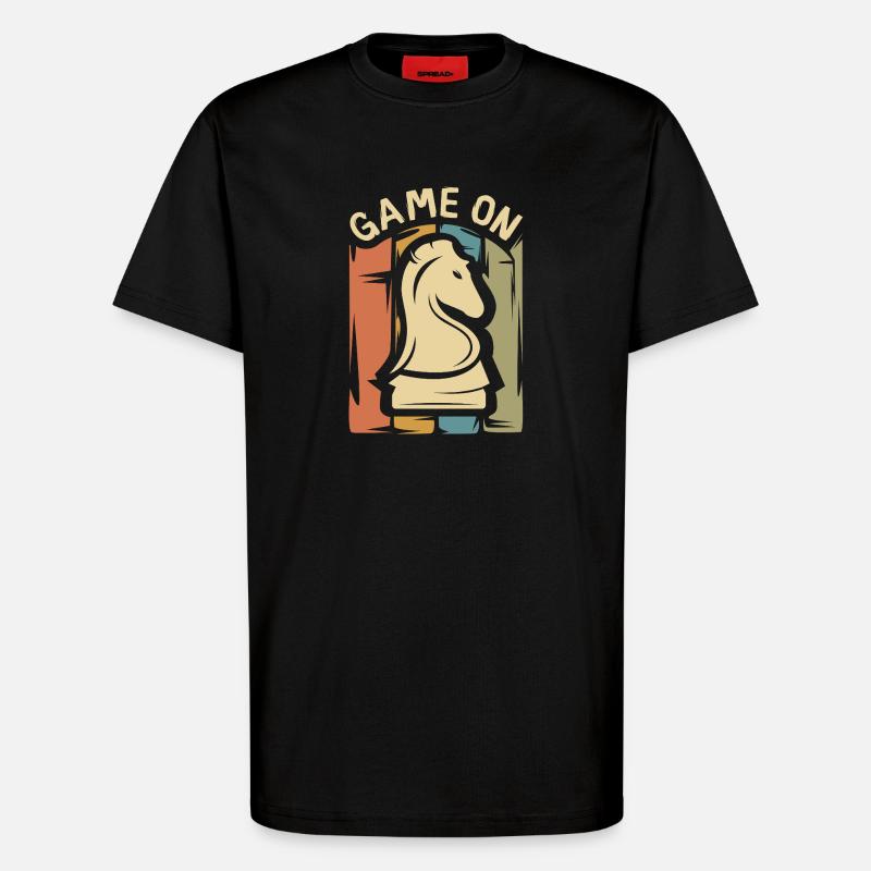 Game On Chess Design – Retro Springer - T-Shirt - made by SPREAD - SOLID BLACK