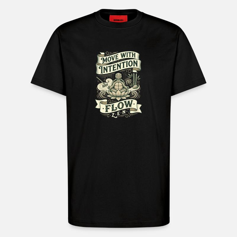 Bewegung mit Absicht: Zen Flow - T-Shirt - made by SPREAD - SOLID BLACK