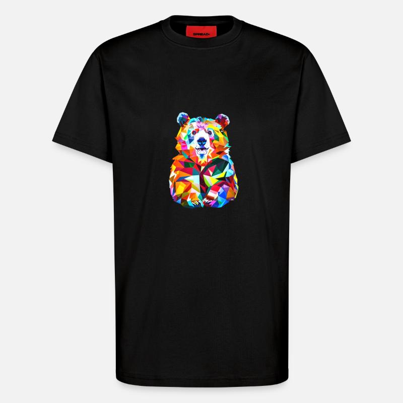 Polygon Bär - T-Shirt - made by SPREAD - SOLID BLACK
