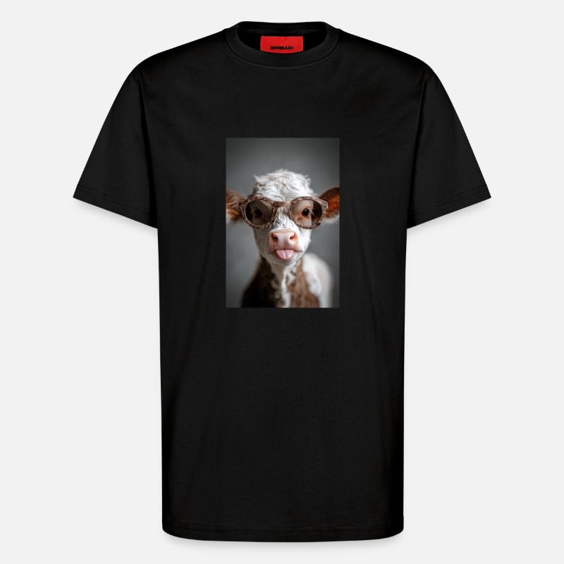 Cooles Kalb mit Attitüde - T-Shirt - made by SPREAD - SOLID BLACK