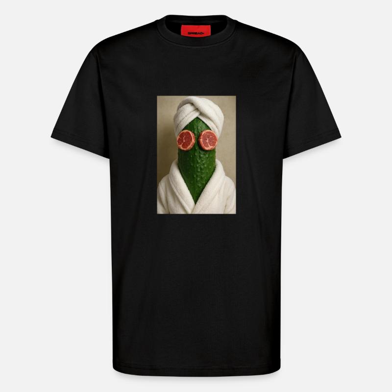 Cucumber Spa Day Gone Wrong - T-Shirt - made by SPREAD - SOLID BLACK
