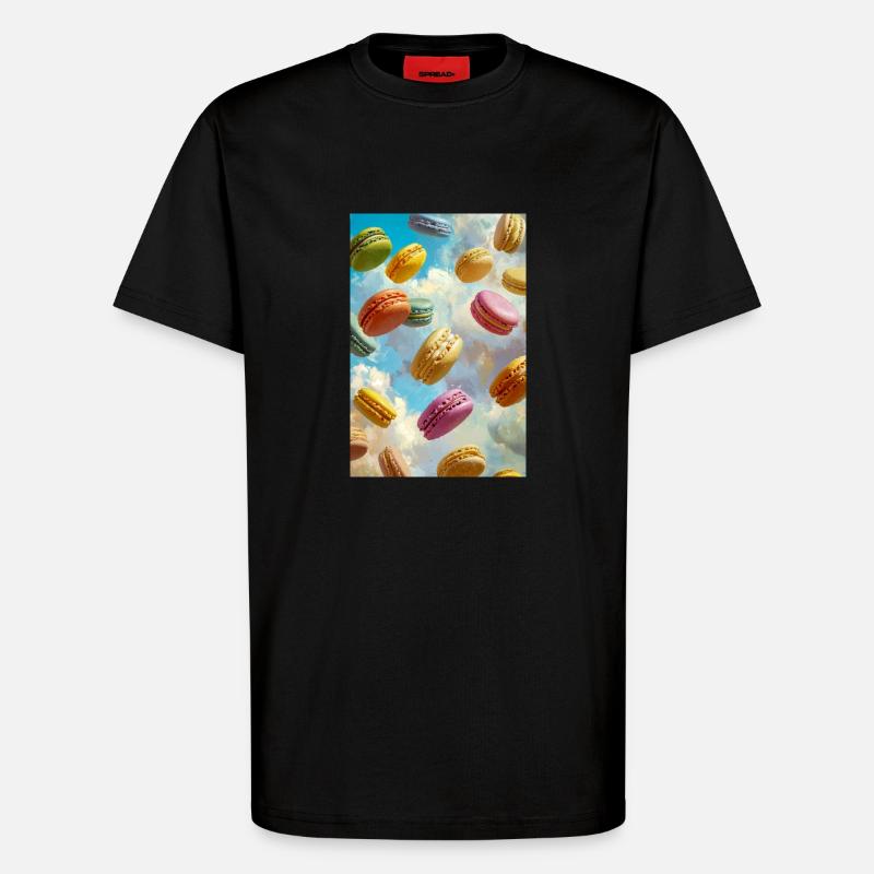 Bunte Macarons am Himmel - T-Shirt - made by SPREAD - SOLID BLACK