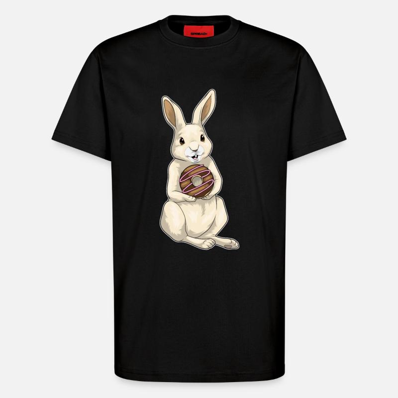 Hase Donut - T-Shirt - made by SPREAD - SOLID BLACK
