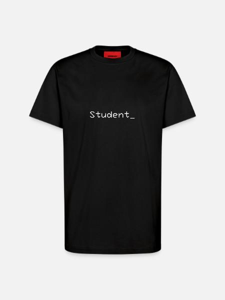 Student_ Logo White - T-Shirt - made by SPREAD - SOLID BLACK