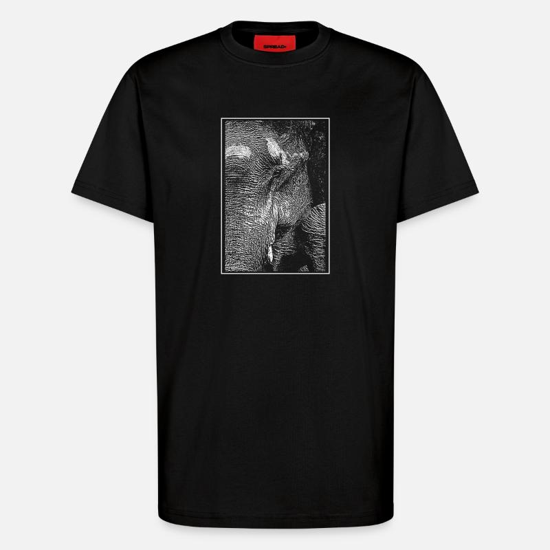 Eléphant blanc - T-shirt bio décontracté fabriqué en UE - SOLID BLACK
