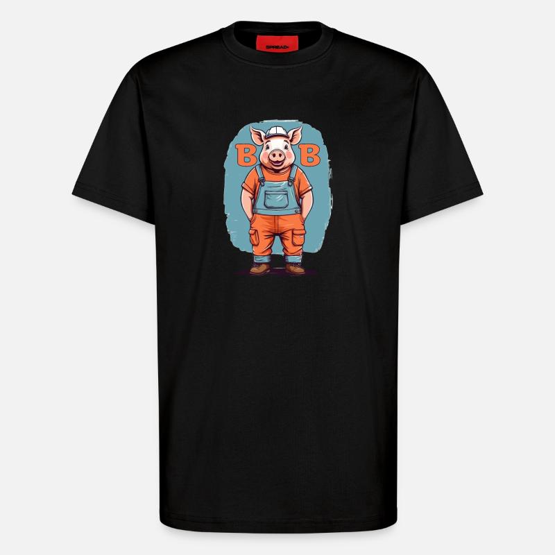 Bob das Bauschwein - T-Shirt - made by SPREAD - SOLID BLACK